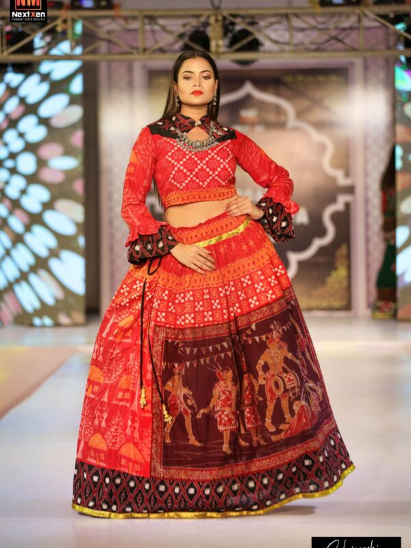 Dalkhai handwoven lehenga