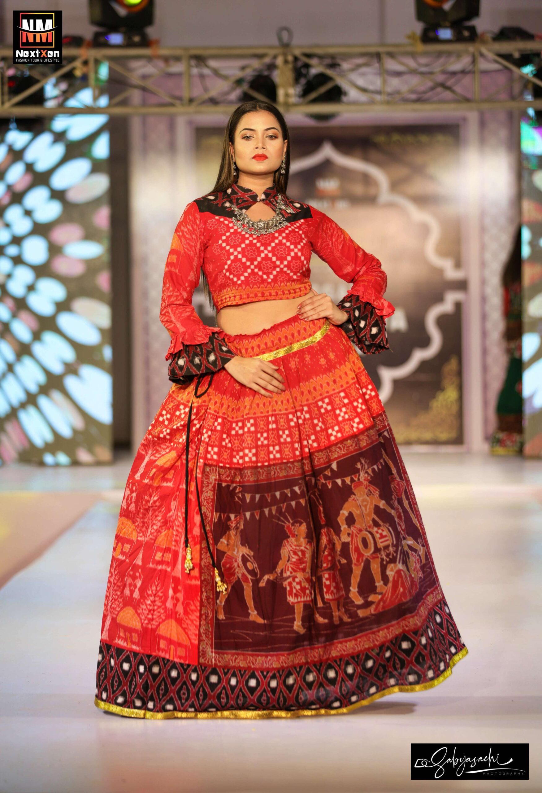 Dalkhai handwoven lehenga