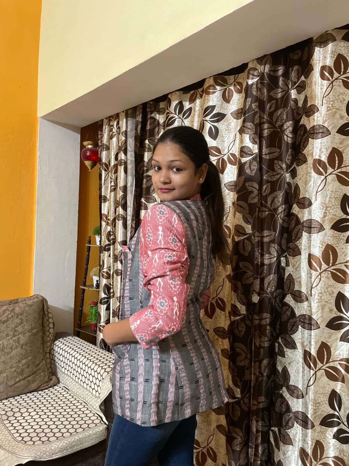 Pink Tribal grey Bandha combo (Women Blazer) - Image 2