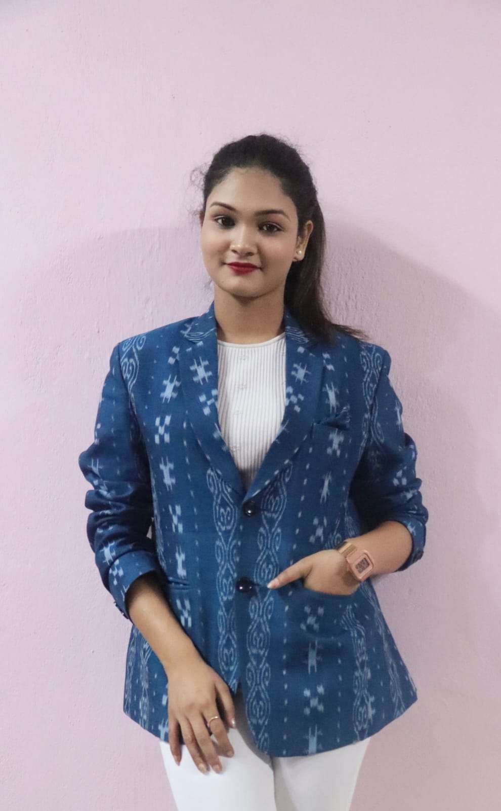 Blue Buti sapta (Women Blazer)