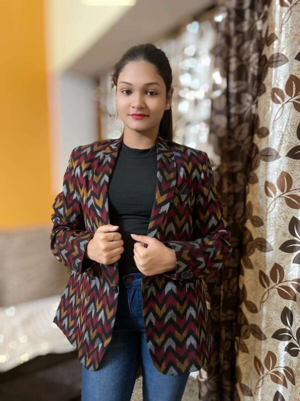 Multi Color Zigzag (Women Blazer)