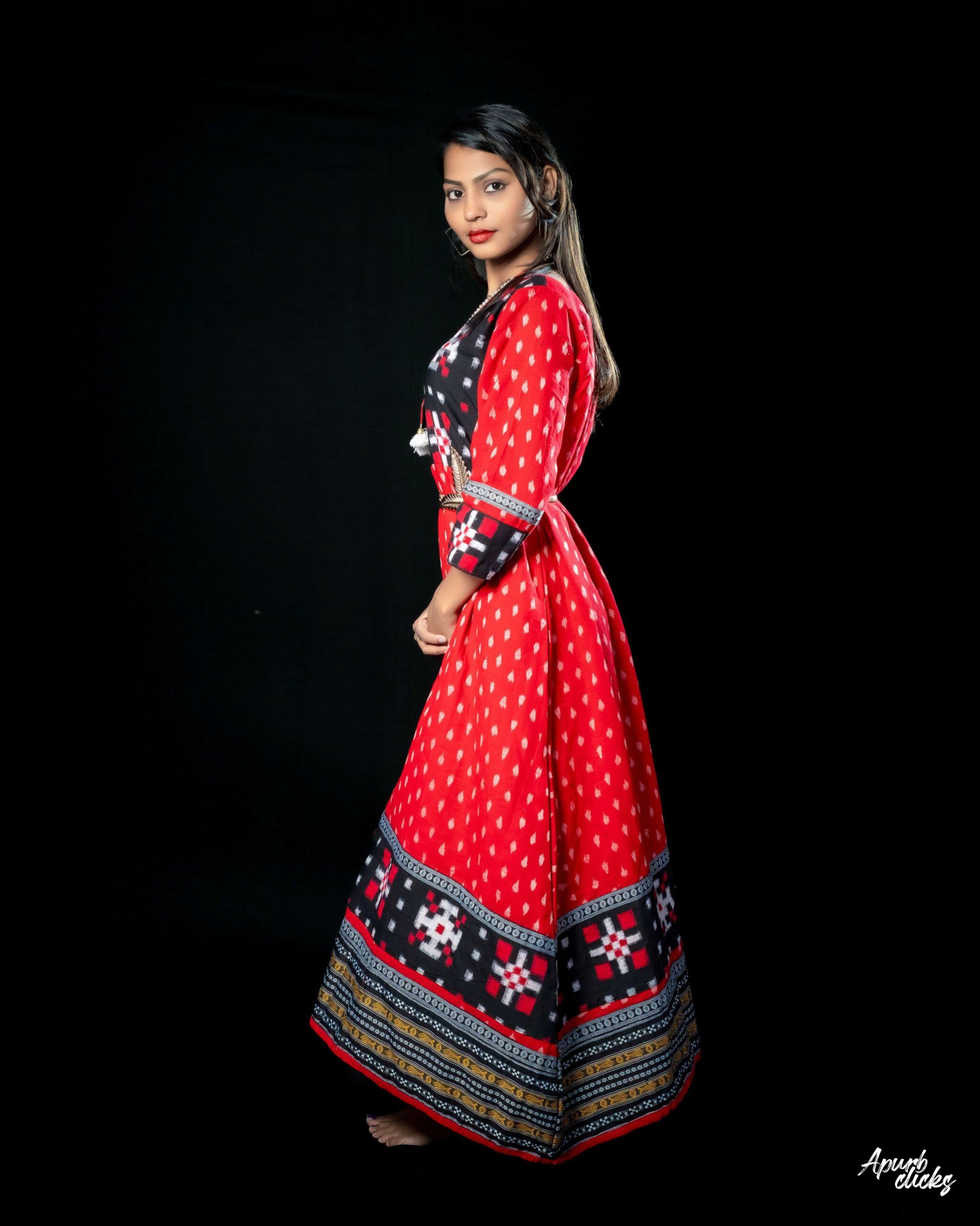 Red Black Sapta with Red Buti - Image 4